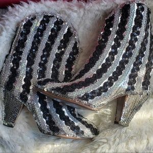 Vintage Sequin Boots Cowgirl